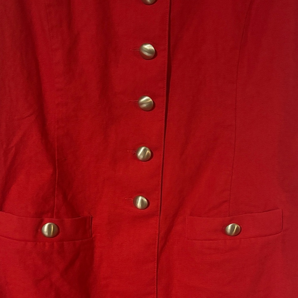 J. Crew Red Buttoned Mini Dress - Picture 3 of 4